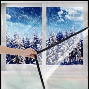 Winter Window Insulation Kit - Thickened Clear Windproof Film for Doors & Windows, Thermal Curtain Blocks Drafts, Energy Saving Home Weather Stripping, DIY Sealant for Sliding Glass/Patio Doors