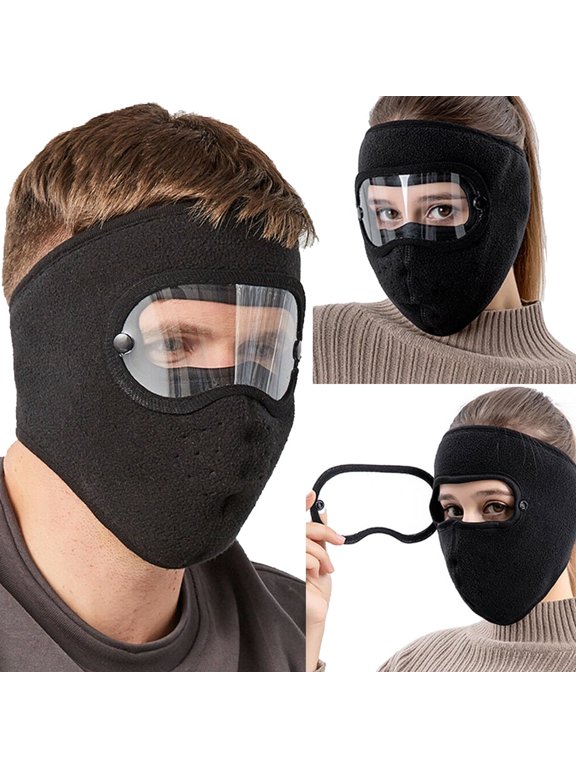 Winter Windproof Anti -Dust Cycling Full Face Mask Ski Breathable Masks Eye Shield High Definition Anti Fog Goggles Hood Cover