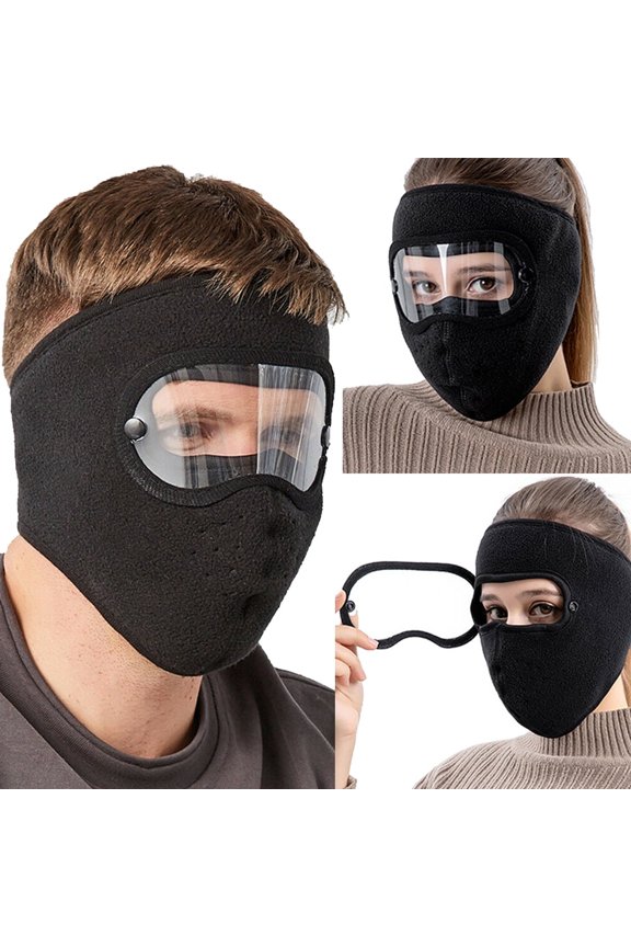 Winter Windproof Anti -Dust Cycling Full Face Mask Ski Breathable Masks Eye Shield High Definition Anti Fog Goggles Hood Cover