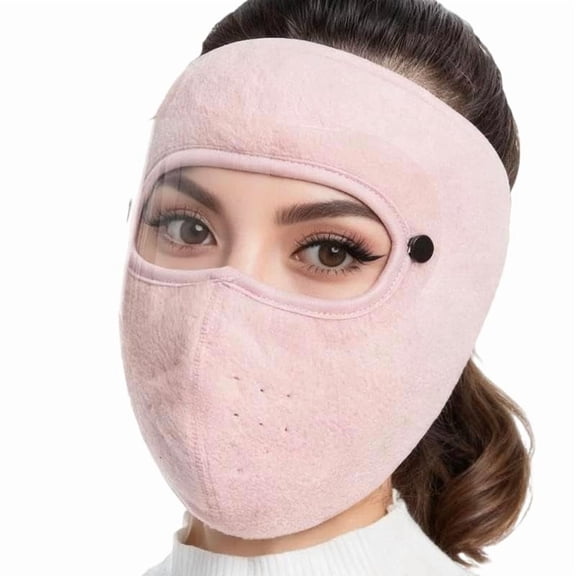 Winter Windproof Face Mask with Detachable Goggles, Thickened Fleece-Lined Full Face Cover for Men & Women, Cold Weather Protection for Outdoor Cycling Motorcycle Riding