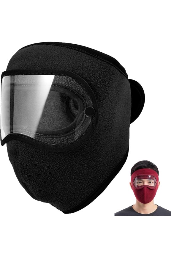 Winter Windproof Face Mask,Windproof HD Goggles and Antifog Face Mask,Cold Weather Protection for Outdoor Cycling Riding