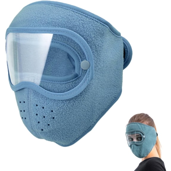 Winter Windproof Fleece Thermal Mask with Removable HD Goggles - Unisex Ski Face Mask for Men & Women