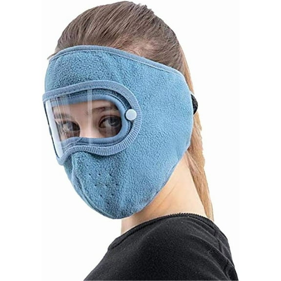Winter Windproof Fleece Thermal Mask with Removable HD Goggles - Warm Ski Mask for Men & Women