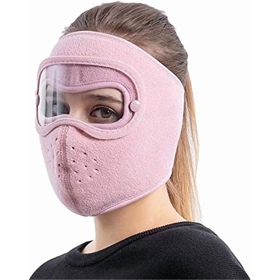 Winter Windproof Fleece Thermal Mask with Removable HD Goggles - Warm Ski Mask for Men & Women