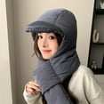 thumbnail image 1 of Winter Windproof Pullover Hat with Scarf & Ear Protector - 3-in-1 Cold Weather Accessory for Men & Women, Cozy Neck Warmer to Shield from Wind, Ideal for Outdoor Activities & Daily Wear, Navy, 1 of 6