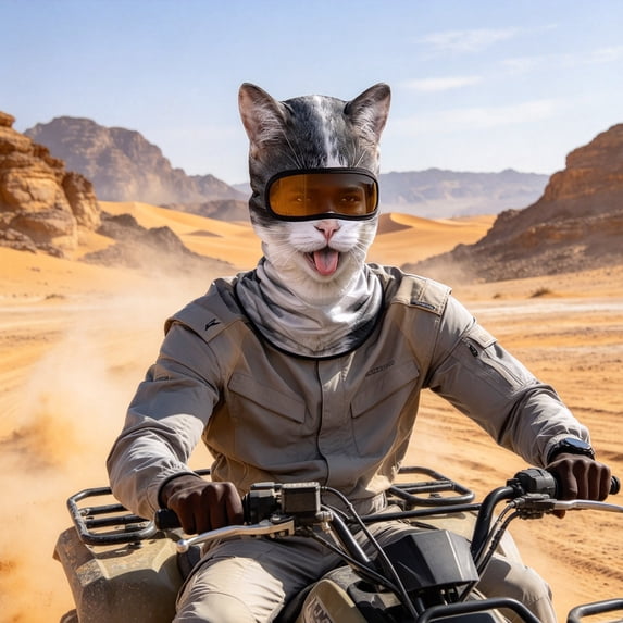 Winter Windproof Thermal Balaclava With Animal Ears, Full Face Cover ...