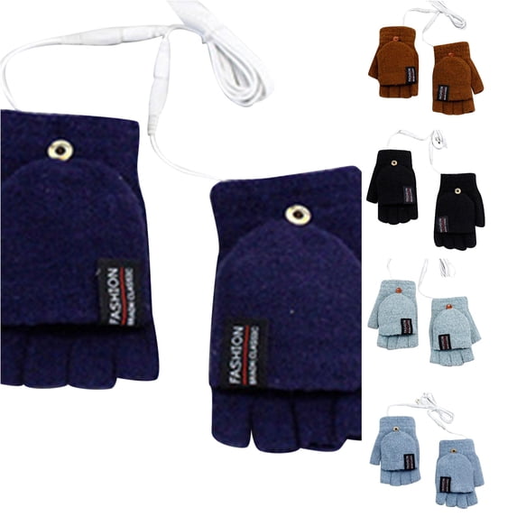Winter Windproof Thermal Cold Weather Running Convertible Fingerless Mittens for Men Women 2PCS