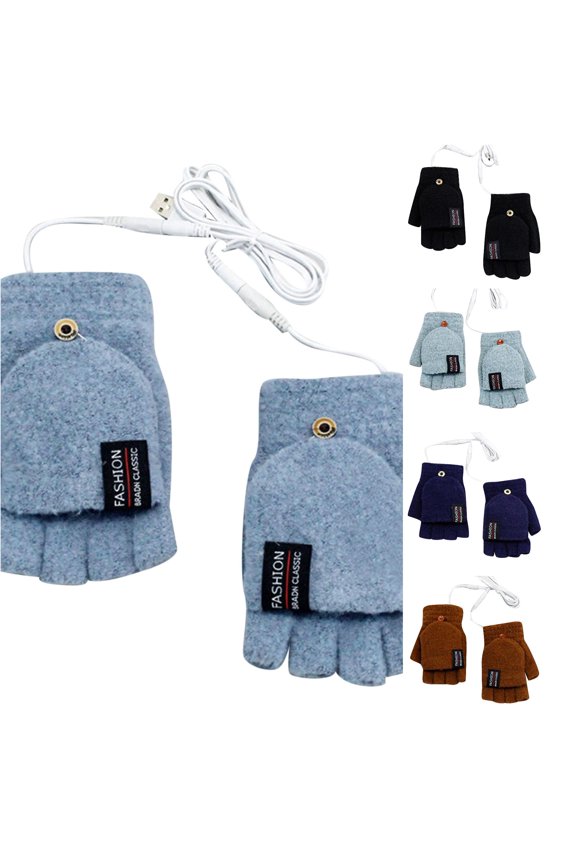 Winter Windproof Thermal Cold Weather Running Convertible Fingerless Mittens for Men Women 2PCS
