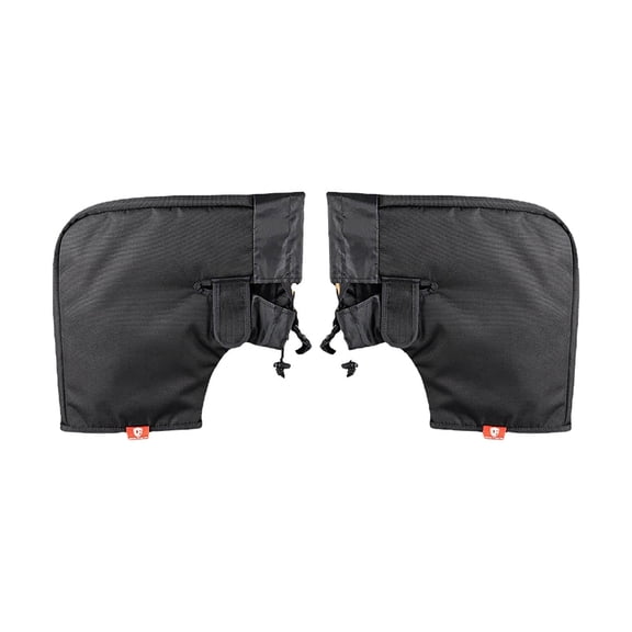 Winter Windproof Thermal Fleece Bike Handlebar Mitts, Cold Weather Cycling Hand Covers for Commuting, Black, 33.5cm