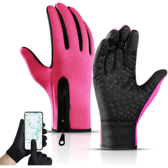 Winter Windproof Warm Waterproof Fleece Gloves, Thermal Touchscreen Gloves with Non-Slip Grip for Outdoor Activities in Cold Weather