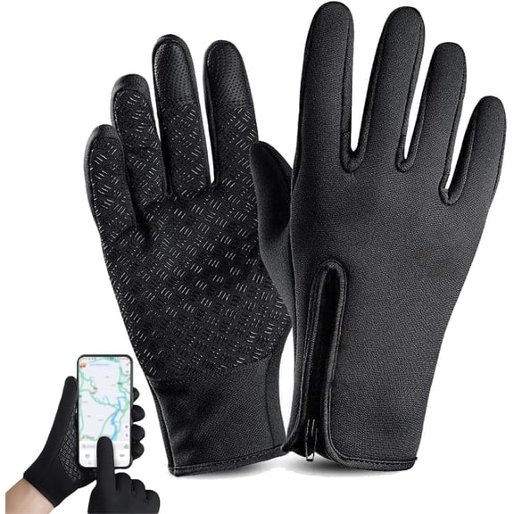 Winter Windproof Warm Waterproof Fleece Gloves, Thermal Touchscreen Gloves with Non-Slip Grip for Outdoor Activities in Cold Weather