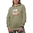 thumbnail image 1 of Winter Wishes & Snowflake Kisses with Painting Art of a House in Winter Season Merch Gift, Sand Hooded Sweatshirt or Hoodie, Large, 1 of 5
