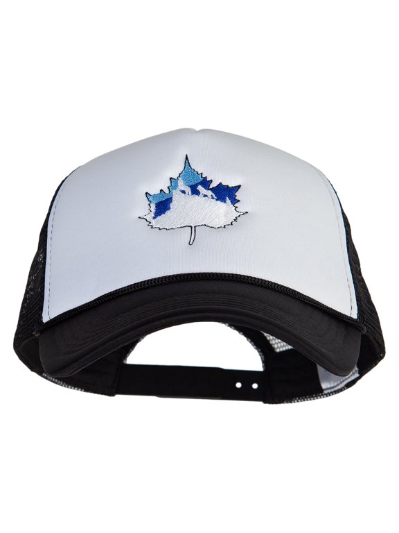 Winter Wolf Embroidered Summer Foam Mesh Trucker Cap - Black White OSFM