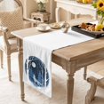 thumbnail image 1 of Winter Wolves Blue Pine Tree Forest Table Runner 13x90in Non-Slip Cotton Linen Table Runners, Winter Snowflakes Dresser Scarves TableRunner for Dinner Kitchen Dining Wedding Party, 1 of 9