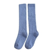 WIJHCBOE Winter Women Coral Fleece Socks for Men Size 13-15 Socks Middle Tube Sleeping Slipper Socks Home Solid Calf Socks
