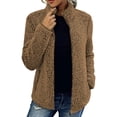 thumbnail image 1 of Winter Women Jacket with Double Pockets Thick Fleece Zipper Closure Cardigan Long Sleeves Warm Windproof Heat Retention Outdoor Coat, 1 of 8