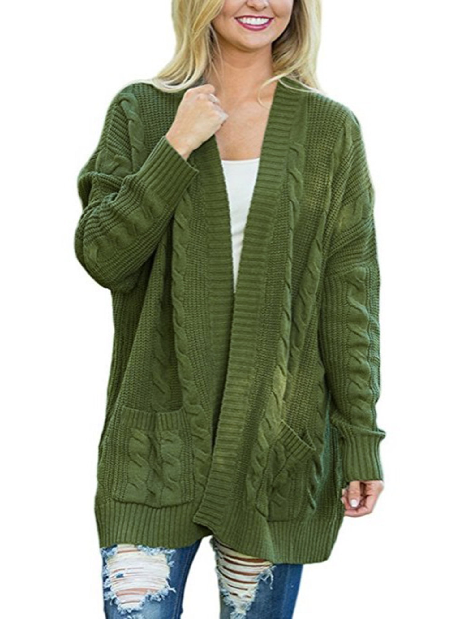 Winter Women Knit Open Front Baggy Cardigan Coat Tops Chunky Knitted Oversized Sweater Walmart