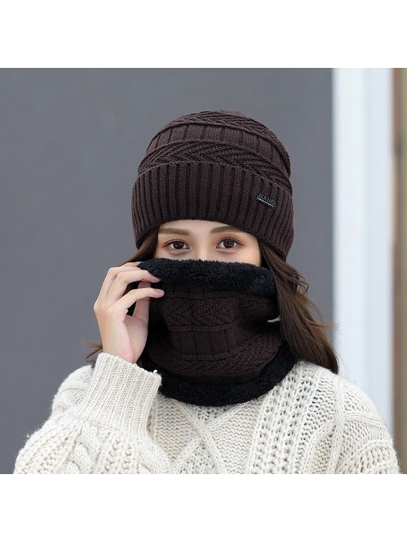 Winter Women Knitting Cap Men And Women Outdoor Warm Thickening Velvet Loose