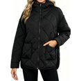 thumbnail image 1 of Winter Women Long Sleeve Zipper Quilted Coat Casual Loose Lightweight Hooded Puffer Jacket with Pocket, 1 of 6