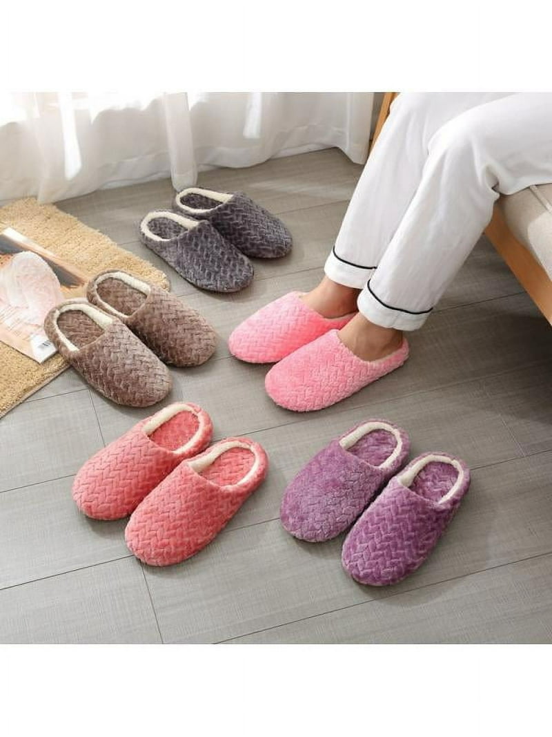 Winter Women Men Shoes Warm Ladies Home Anti-Slip Slippers Furry