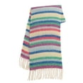 thumbnail image 1 of Winter Women Scarf Tasseled Striped Thick Soft Windproof Rainbow Elegant Vintage Shawl Wraps Warm, 1 of 7