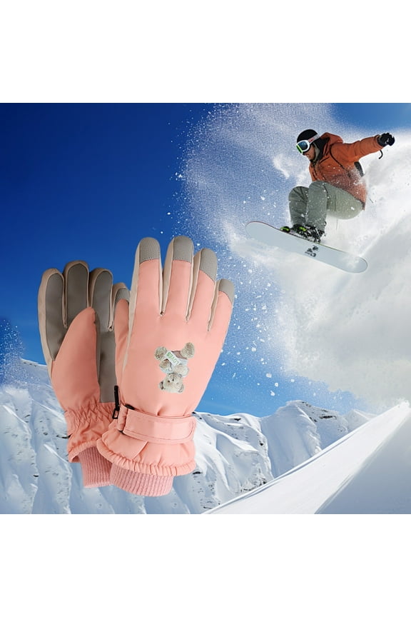 Winter Women Ski Gloves, Waterproof Touch Screen Snow Gloves, Warm Windproof Snowboard Gloves for Skiing Hiking Cycling Winter Gloves Women for Cold Weather Snow Gloves