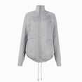 thumbnail image 1 of Winter Women Warm Knit Patchwork Puffy Jacket Casual Stand Neck Long Sleeve Jackets with Zipper Grey XXL, 1 of 7