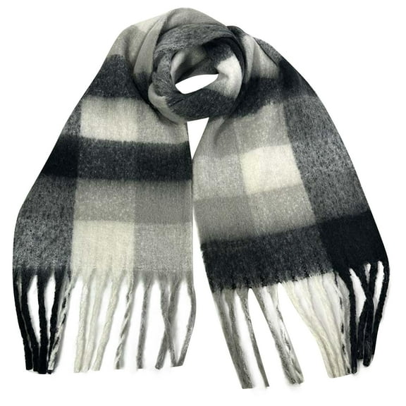 Winter Women Warm Scarf Long Shawl Large Scarves Cold Weather Thick Blanket Scarfs Colorful Plaid Chunky Scarfs for Women Cold Weather Thick Plaid Scarf Long Large Oversized Checked Scarves