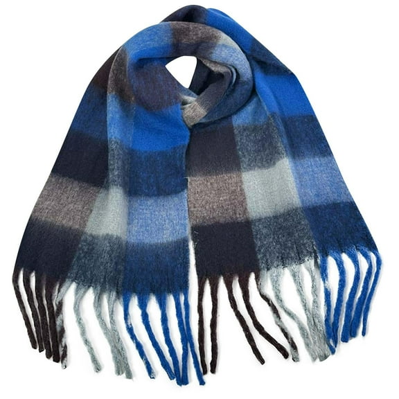 Winter Women Warm Scarf Long Shawl Large Scarves Cold Weather Thick Blanket Scarfs Colorful Plaid Chunky Scarfs for Women Cold Weather Thick Plaid Scarf Long Large Oversized Checked Scarves
