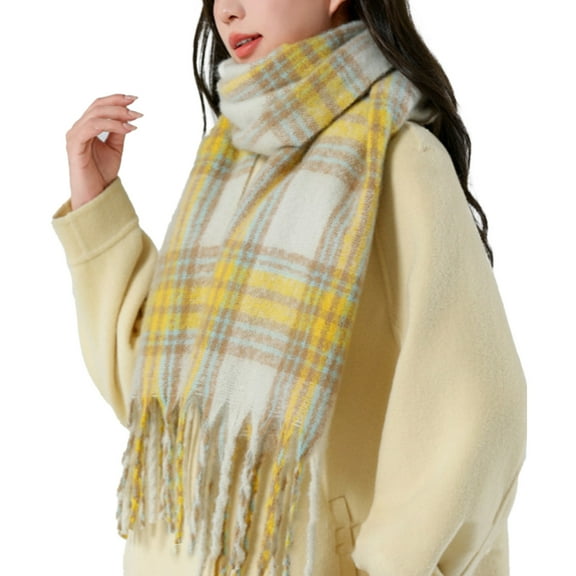 Winter Women Warm Scarf Long Shawl Large Scarves Cold Weather Thick Blanket Scarfs Colorful Plaid