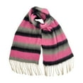 thumbnail image 1 of Winter Women Warm Scarf Long Shawl Large Scarves Cold Weather Thicker Blanket Wrap Colour Stripe Winter Scarf for Women Chunky Warm Tassel Long Shawl Winter Accessories for Women Neck Gaiter, 1 of 2