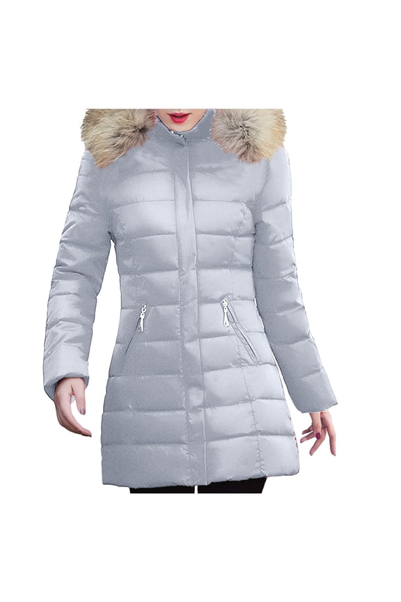 Winter Women's Anorak Korean Style Mid Length Slim Fit Down Jacket Fashionable Warm Outerwear for Casual Outfits