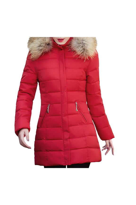 Winter Women's Anorak Korean Style Mid Length Slim Fit Down Jacket Fashionable Warm Outerwear for Casual Outfits