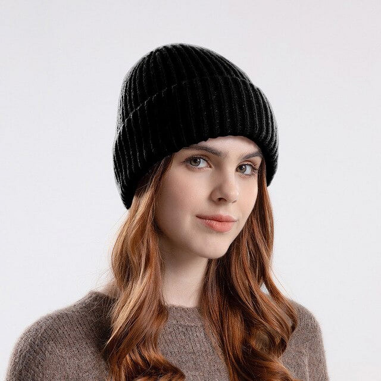 Women's Winter Beanie Hat | Solid Color Stretch Knit Skull Cap For Cold Weather - View #9