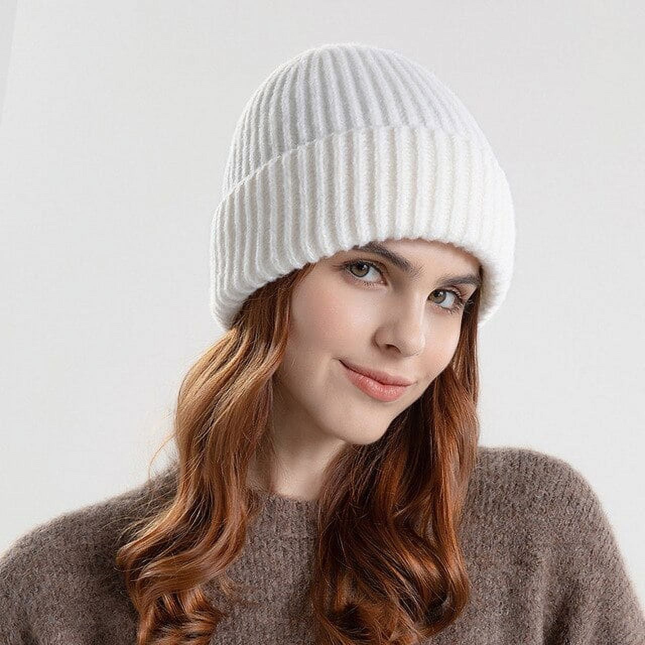 Women's Winter Beanie Hat | Solid Color Stretch Knit Skull Cap For Cold Weather - View #10