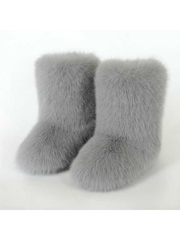 Winter Women's Cotton Shoes With High Top And Thick Sole With Plush And Thick Boots Border Oversized Women's Shoes Casual And Comfortable Mother's Shoes