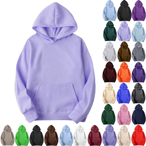 Winter Women's Fashion Hoodies & Sweatshirts Casual Long Sleeved Hooded Pocket Purple Hoodie Pullover 2025 Sizes S-3XL