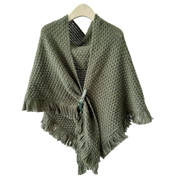 Winter Women's Scarf Shawl Fringe Large Classic Wrap Dark Green Free