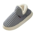 thumbnail image 1 of Winter Women's Short Indoor Plush Home Slippers Casual Soft Wool Shoes House Slippers for Women,Color:Grey,Size:9.5, 1 of 4