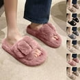 thumbnail image 1 of Winter Women's Slippers with Thick Sole Open Toe Slip-on Slides Warm Shoes Women's Fashion Casual Home Indoor Slippers, 1 of 8