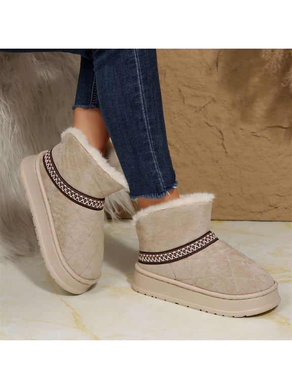 Winter Women's Snow Boots Thickened Non-Slip Waterproof Padded Cotton Stylish Short Boots 2026