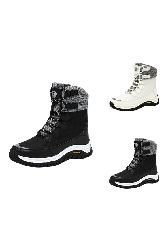 Winter Women's Snow Boots Waterproof Lightweight Warm Fur Lined Mid-Calf Booties Boots Lined Outdoor Cold Weather Insulated Traction Sole Comfortable Thick Platform Casual Walking Shoes