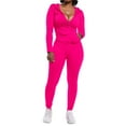 thumbnail image 1 of And Winter Women's Solid Color Fashionable Sports Suit Two Piece Set Vertical Lines Jumpsuit Romper plus Size Womens Dress Pants Winter Womens Suit Pants Dressy Pants for Women Womens Snow Pants, 1 of 5
