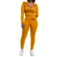 thumbnail image 1 of And Winter Women's Solid Color Fashionable Sports Suit Two Piece Set Vertical Lines Jumpsuit Romper plus Size Womens Dress Pants Winter Womens Suit Pants Dressy Pants for Women Womens Snow Pants, 1 of 5