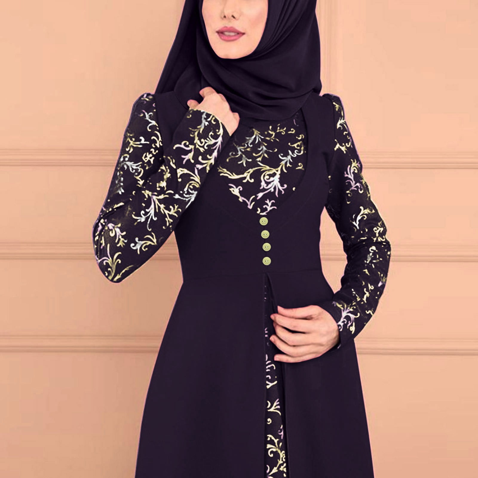 Winter Womens Summer Dresses Women Dress Kaftan Arab Jilbab Abaya Lace  Stitching Maxi Dress Purple - Walmart.com