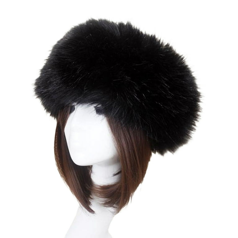 Black fur 2024 hat womens