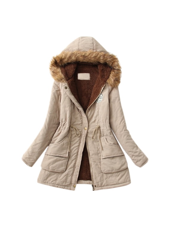 Winter Womens Warm Coat Hooded Jacket Slim Winter Outwear Coats Zip Scrub Jacket Women Full Zip Sweater Face Jacket Women State Jacket Leather Vest Jacket Women Hooded Lightweight Jacket for Women