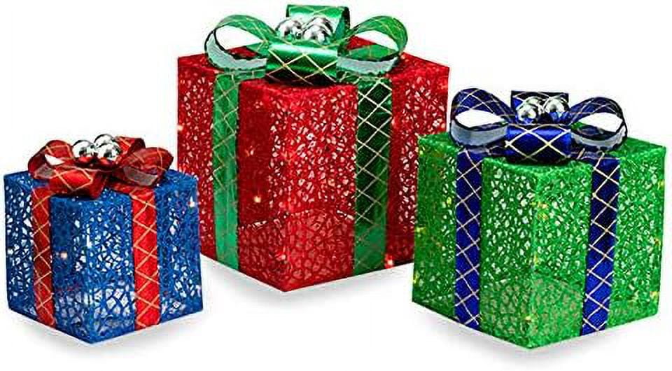 Winter Wonder Lane Light-Up 3-Piece Gift Boxes Set