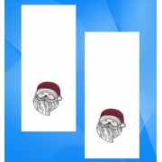 Winter Wonder Lane Santa Face Towels, White with Red Hat Applique Embroidered Bath Hand Towel 2 Pack
