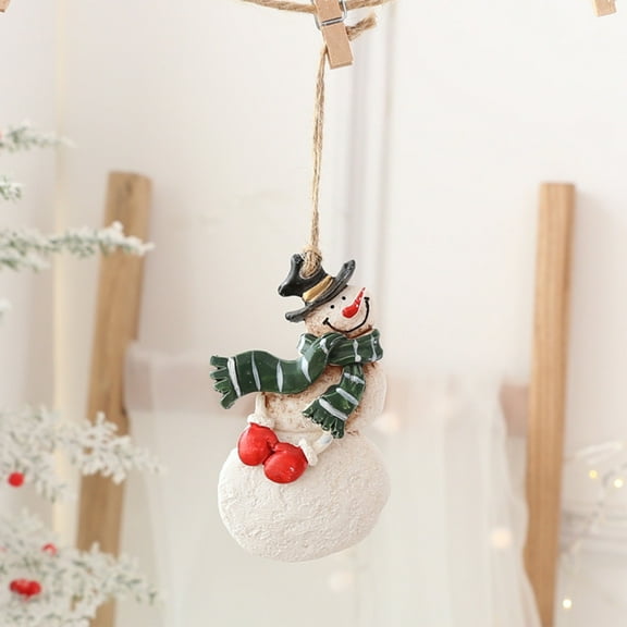 Winter Wonderland Christmas Snowman Ornament Resin Christmas Tree Decoration Indoor Outdoor Christmas Hanging Decoration
